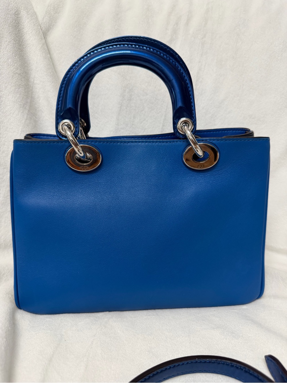 Christian Dior Blue Mini Diorissimo Tote Crossbody Bag ๐ - Picture 3 of 16